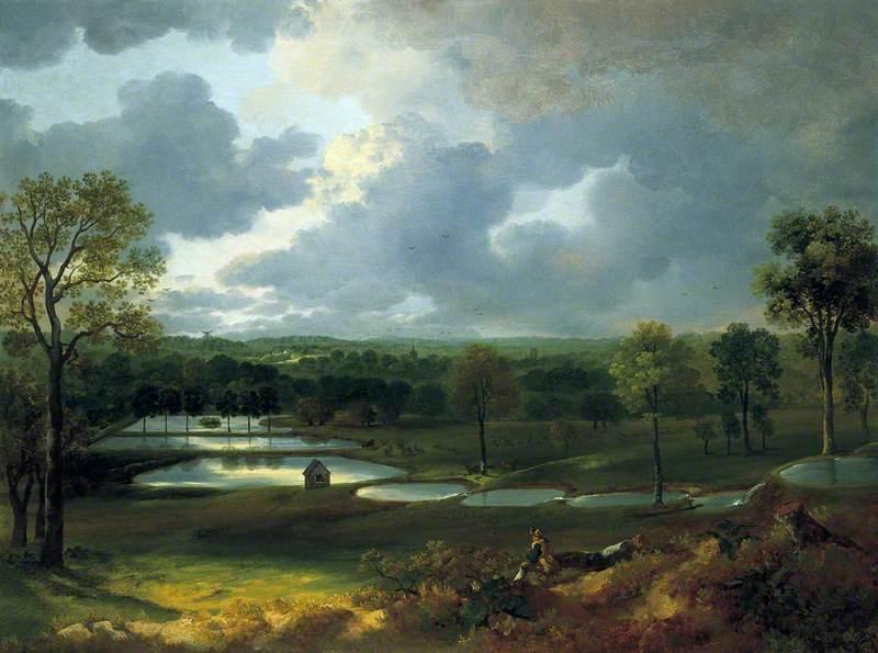 Wikioo.org - The Encyclopedia of Fine Arts - Painting, Artwork by Thomas Gainsborough - Holywells Park, Ipswich