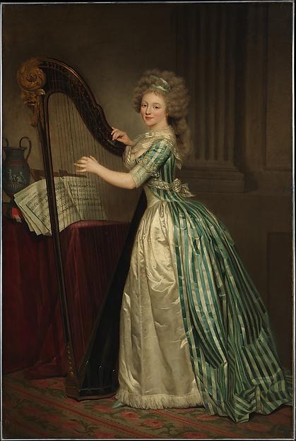 Wikioo.org – L'Enciclopedia delle Belle Arti - Pittura, Opere di Rose Adélaïde Ducreux - autoritratto con Un  arpa