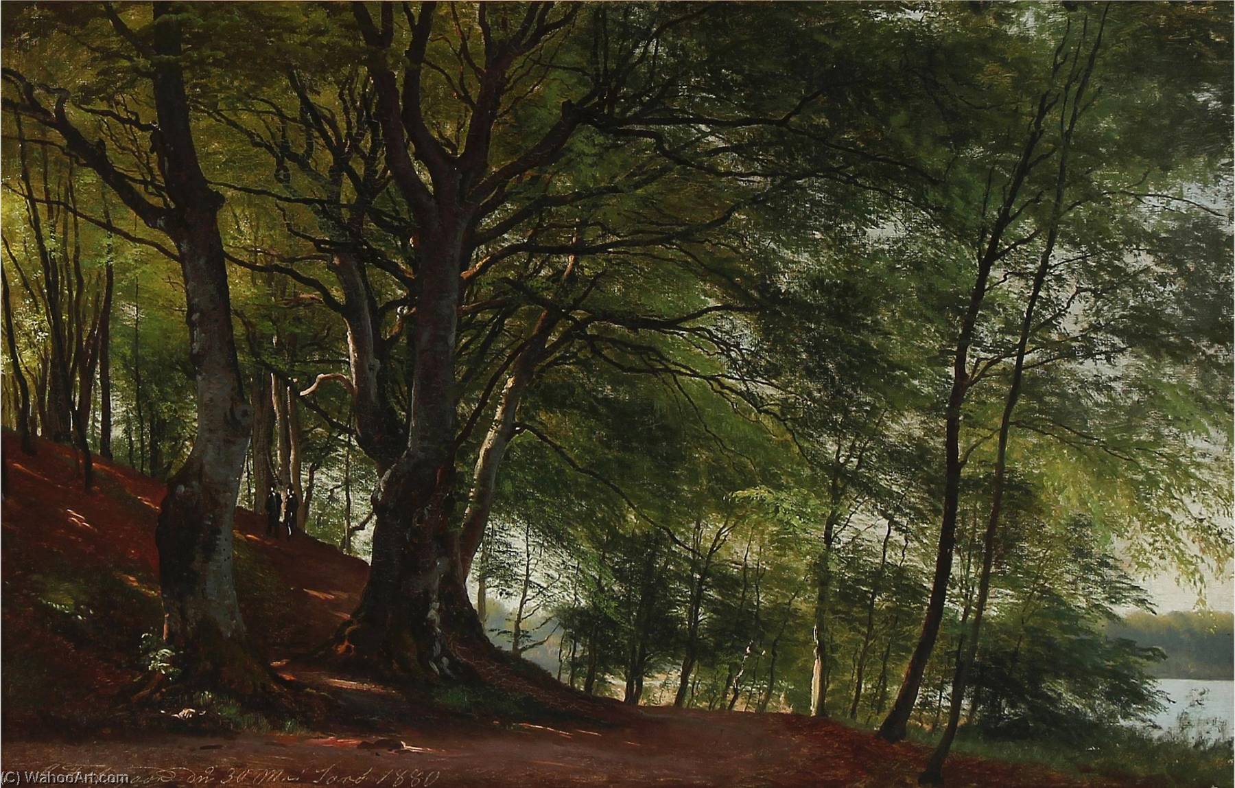 Wikioo.org - The Encyclopedia of Fine Arts - Painting, Artwork by Carl Frederik Peder Aagaard - Forest scene from Sorø, Denmark