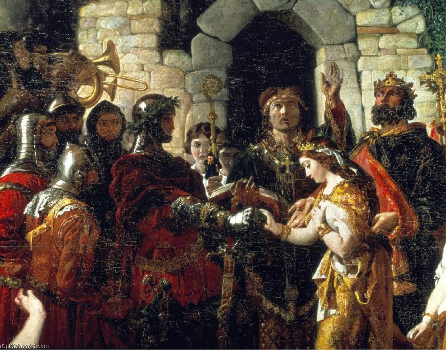 Wikioo.org - The Encyclopedia of Fine Arts - Painting, Artwork by Daniel Maclise - The Marriage of Strongbow and Aoife