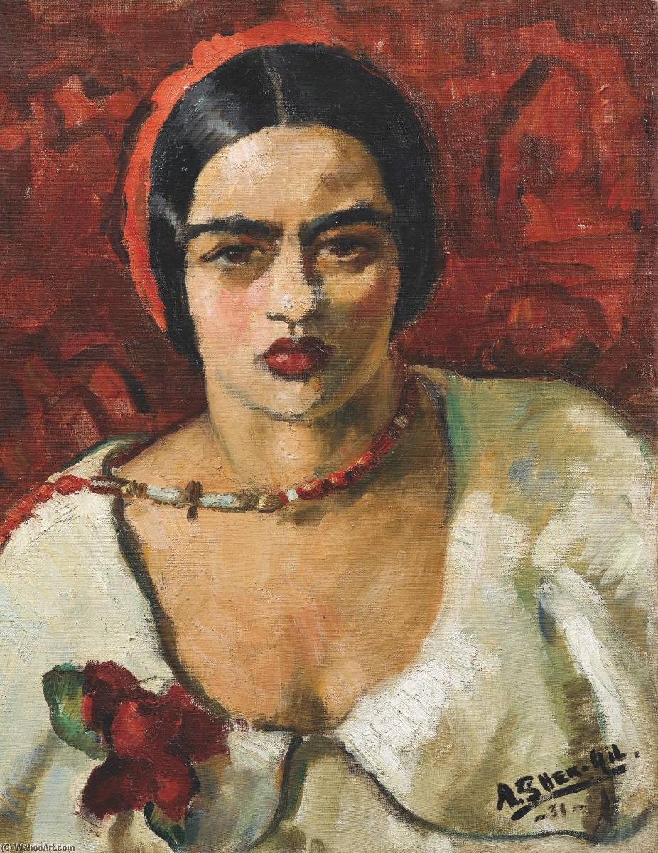 Wikioo.org - The Encyclopedia of Fine Arts - Painting, Artwork by Amrita Sher Gil - Untitled (Self Portrait)