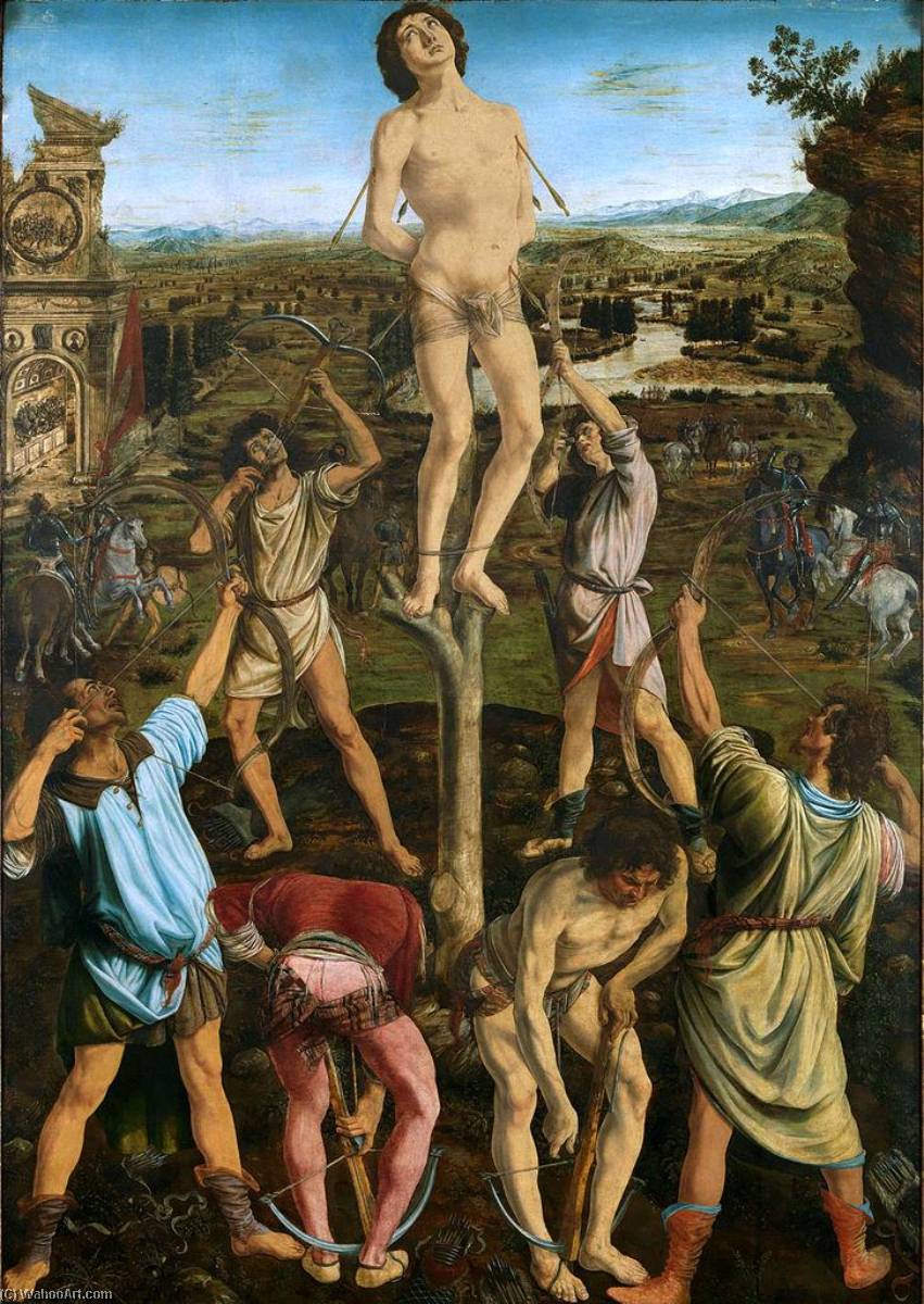 Wikioo.org - The Encyclopedia of Fine Arts - Painting, Artwork by Piero Pollaiuolo - Martyrdom of Saint Sebastian