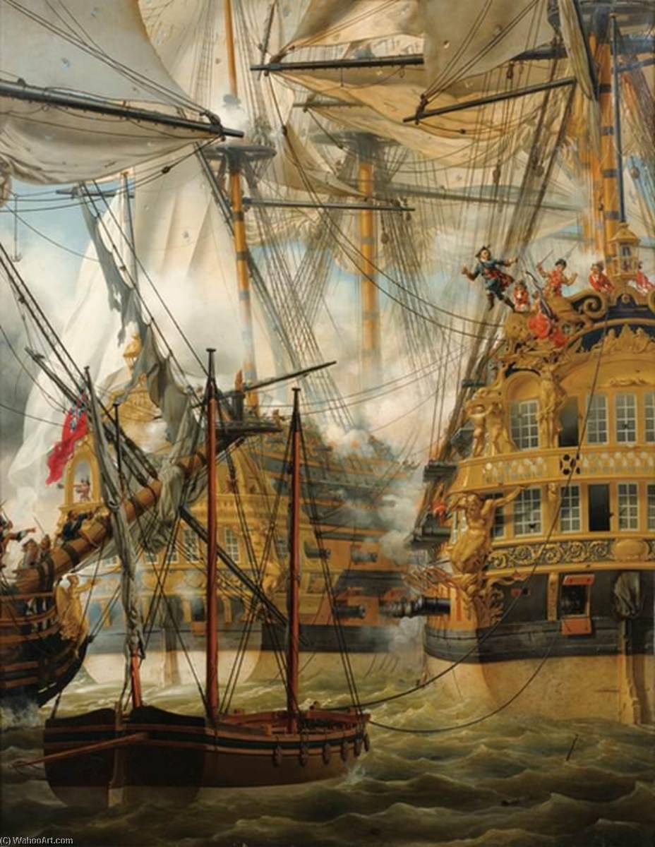 Wikioo.org – L'Encyclopédie des Beaux Arts - Peinture, Oeuvre de Louis Philippe Crepin - le lutte entre l Lys et le Gloire contre l Cumberland