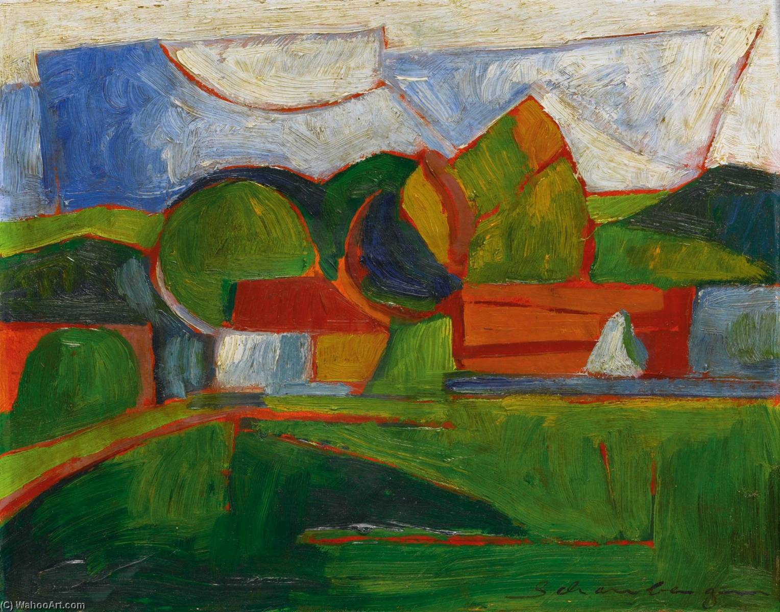 Wikioo.org - The Encyclopedia of Fine Arts - Painting, Artwork by Morton Livingston Schamberg - Abstract Landscape