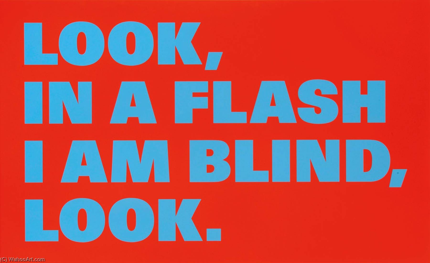 Wikioo.org - The Encyclopedia of Fine Arts - Painting, Artwork by Rémy Zaugg - Look, in a flash I am blind, look., 1998