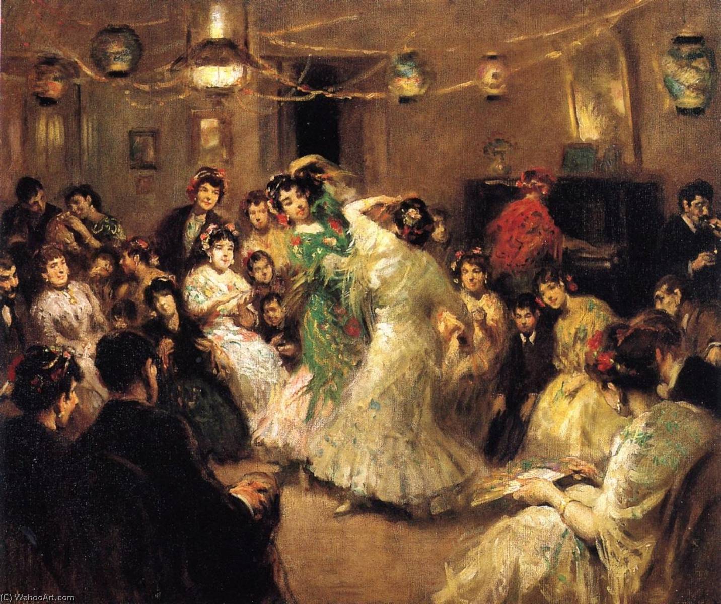 Wikioo.org - The Encyclopedia of Fine Arts - Painting, Artwork by Francis Luis Mora - A Family Party, Triana, Sevilla
