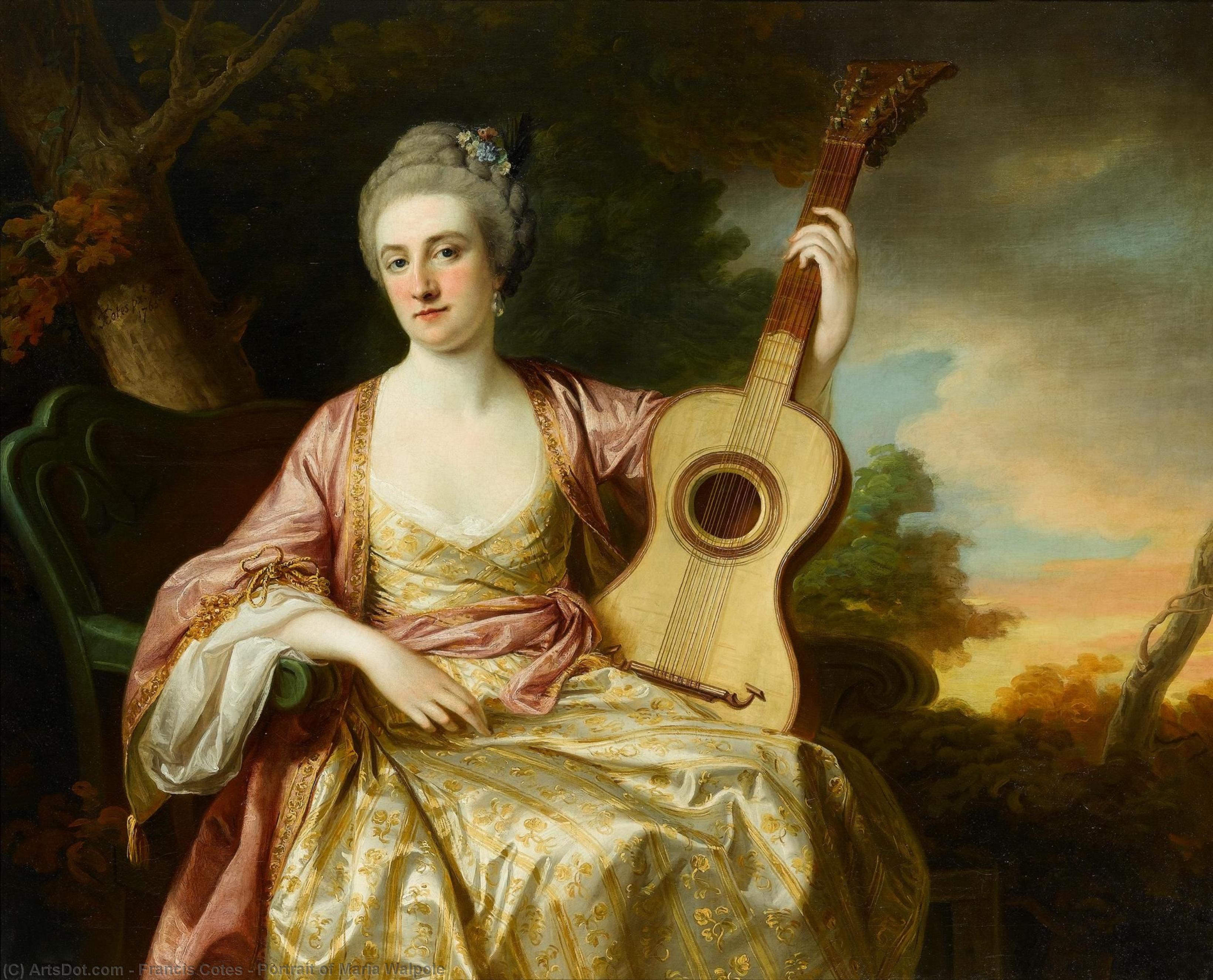 Wikioo.org - The Encyclopedia of Fine Arts - Painting, Artwork by Francis Cotes - Portrait of Maria Walpole