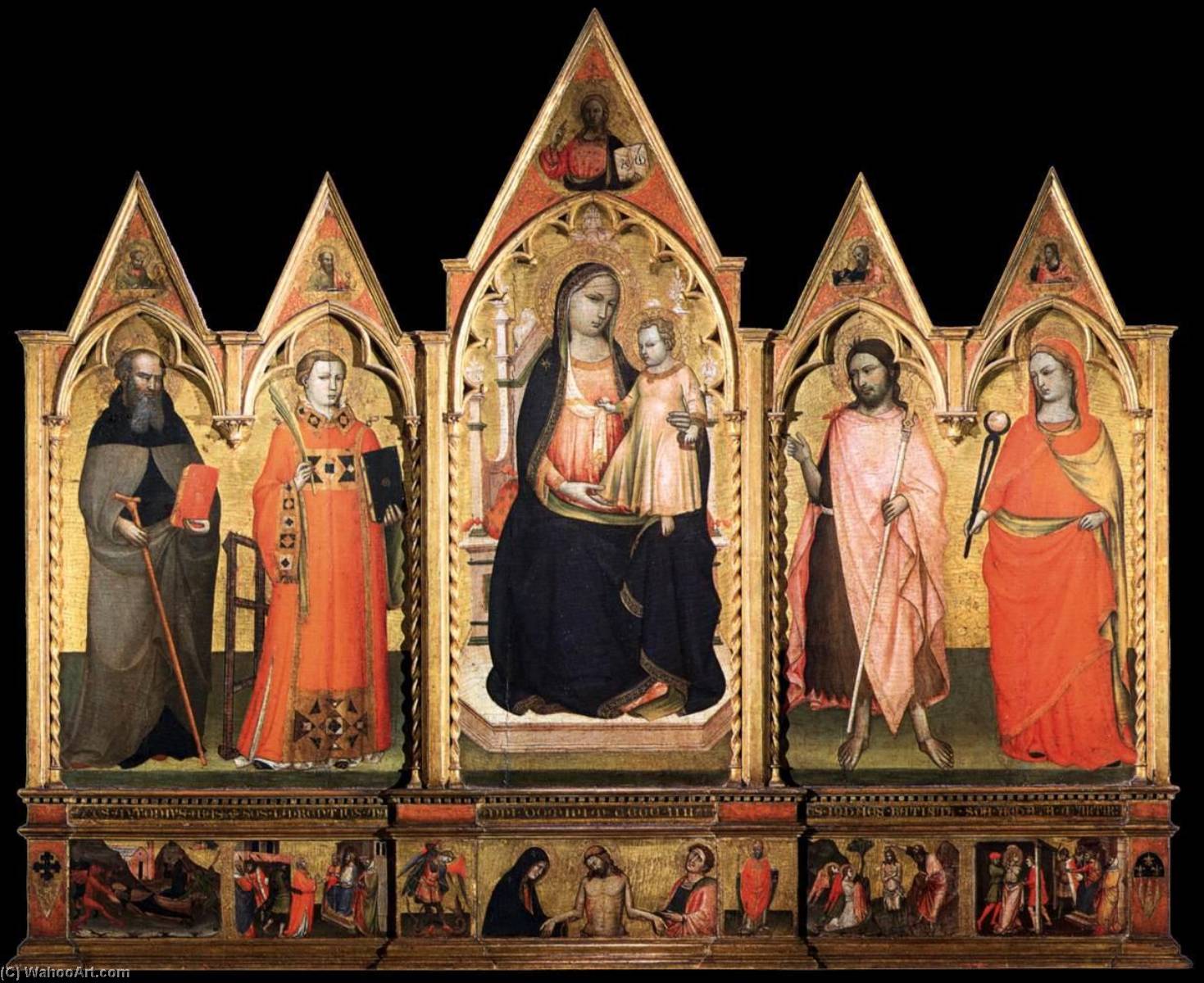 Wikioo.org - Die Enzyklopädie bildender Kunst - Malerei, Kunstwerk von Lorenzo Di Niccolò Di Martino - Virgin inthronisiert mit  die heiligen