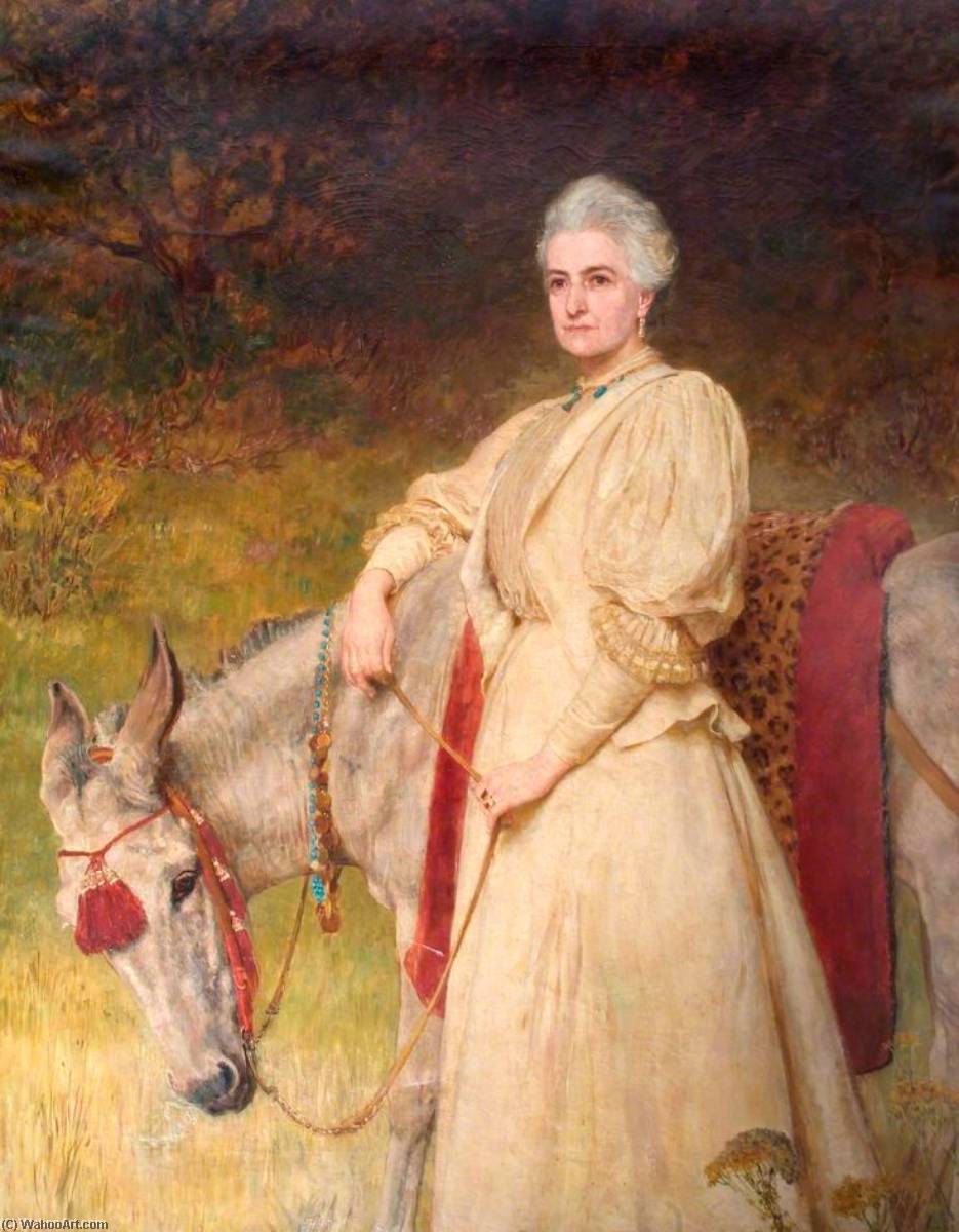 Wikioo.org - The Encyclopedia of Fine Arts - Painting, Artwork by Briton Rivière - Lady Harriet Sarah Wantage