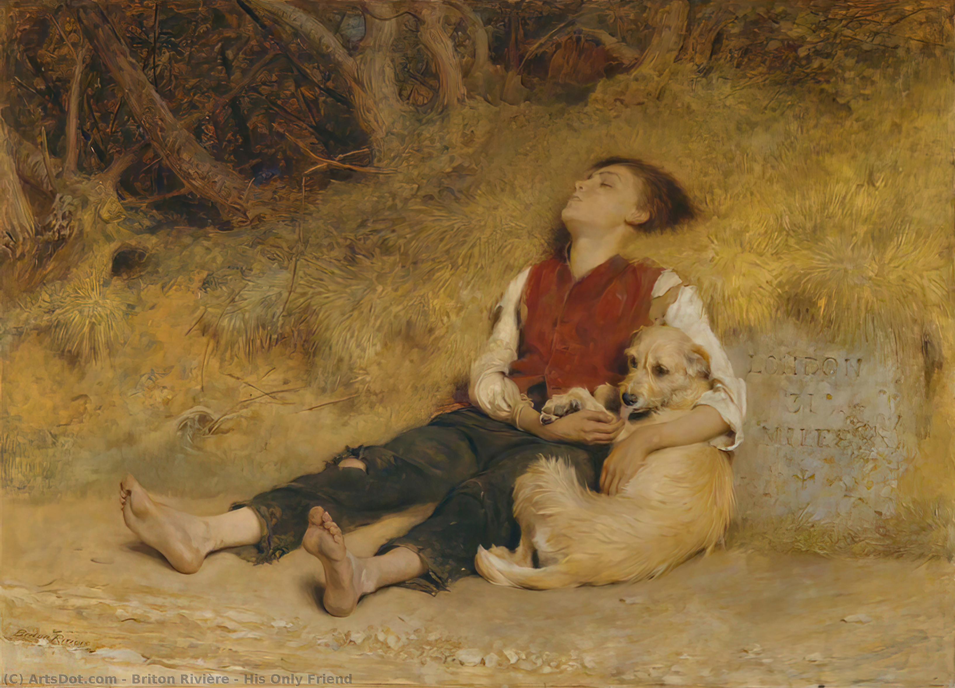 Wikioo.org - The Encyclopedia of Fine Arts - Painting, Artwork by Briton Rivière - His Only Friend