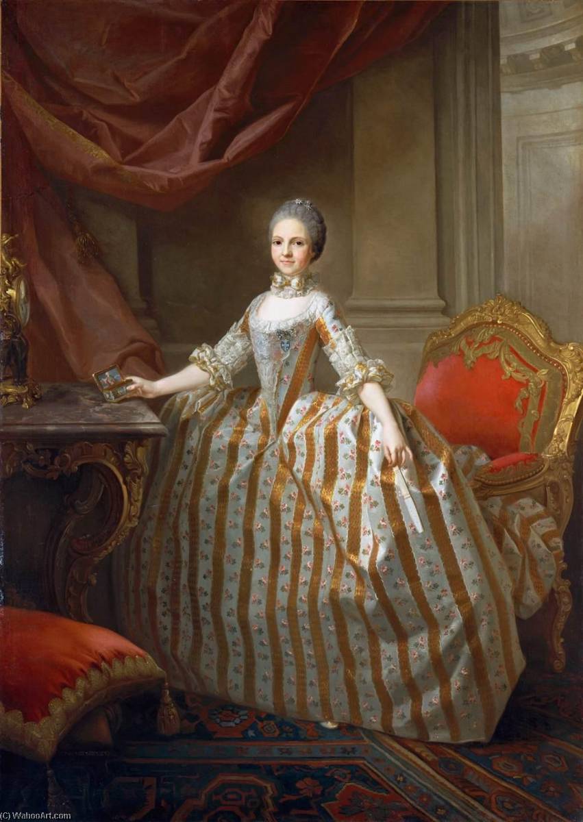 WikiOO.org - Encyclopedia of Fine Arts - Maleri, Artwork Laurent Pecheux - Portrait of Maria Luisa of Parma, Later Queen of Spain