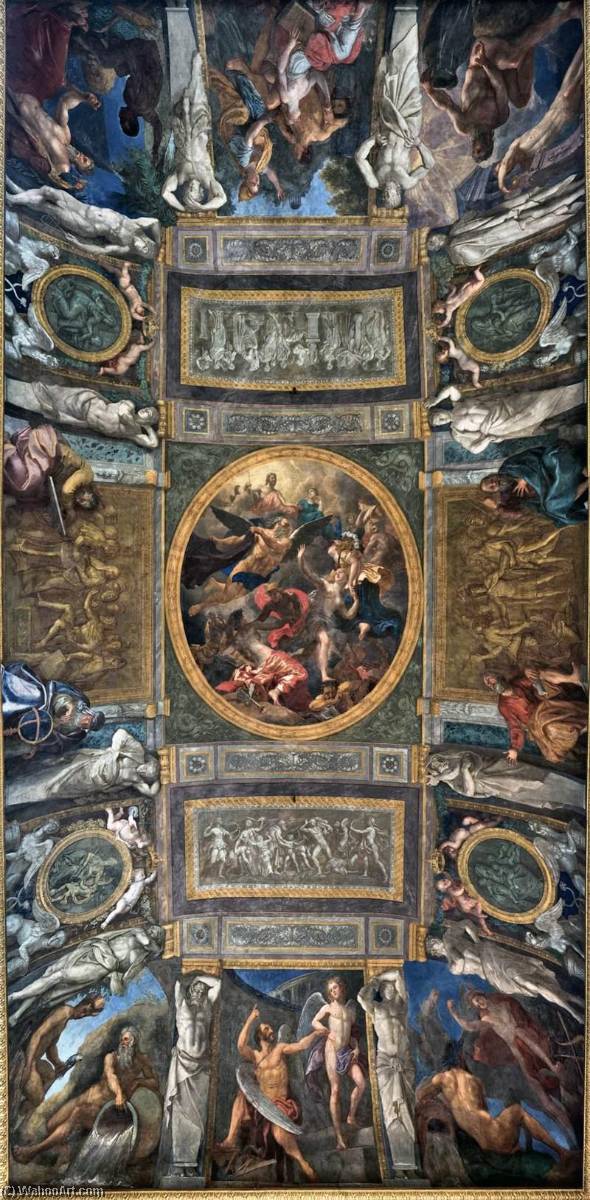Wikioo.org – L'Enciclopedia delle Belle Arti - Pittura, Opere di Laurent Pecheux - soffitto dipinto verità  perseguito  mediante  Tempo