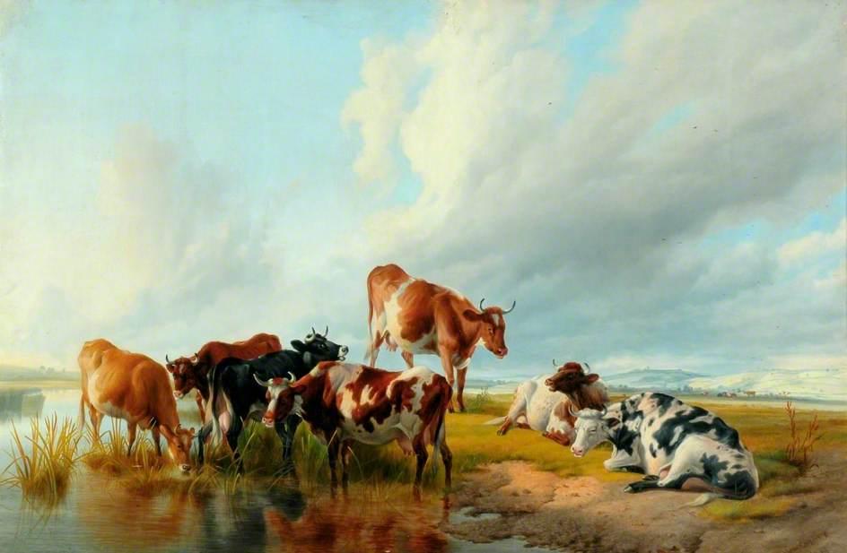 Wikioo.org - The Encyclopedia of Fine Arts - Painting, Artwork by Thomas Sidney Cooper - A Group of Cattle