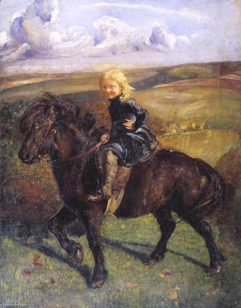 Wikioo.org - The Encyclopedia of Fine Arts - Painting, Artwork by Annie Louise Swynnerton - Miss Elizabeth Williamson on a Pony