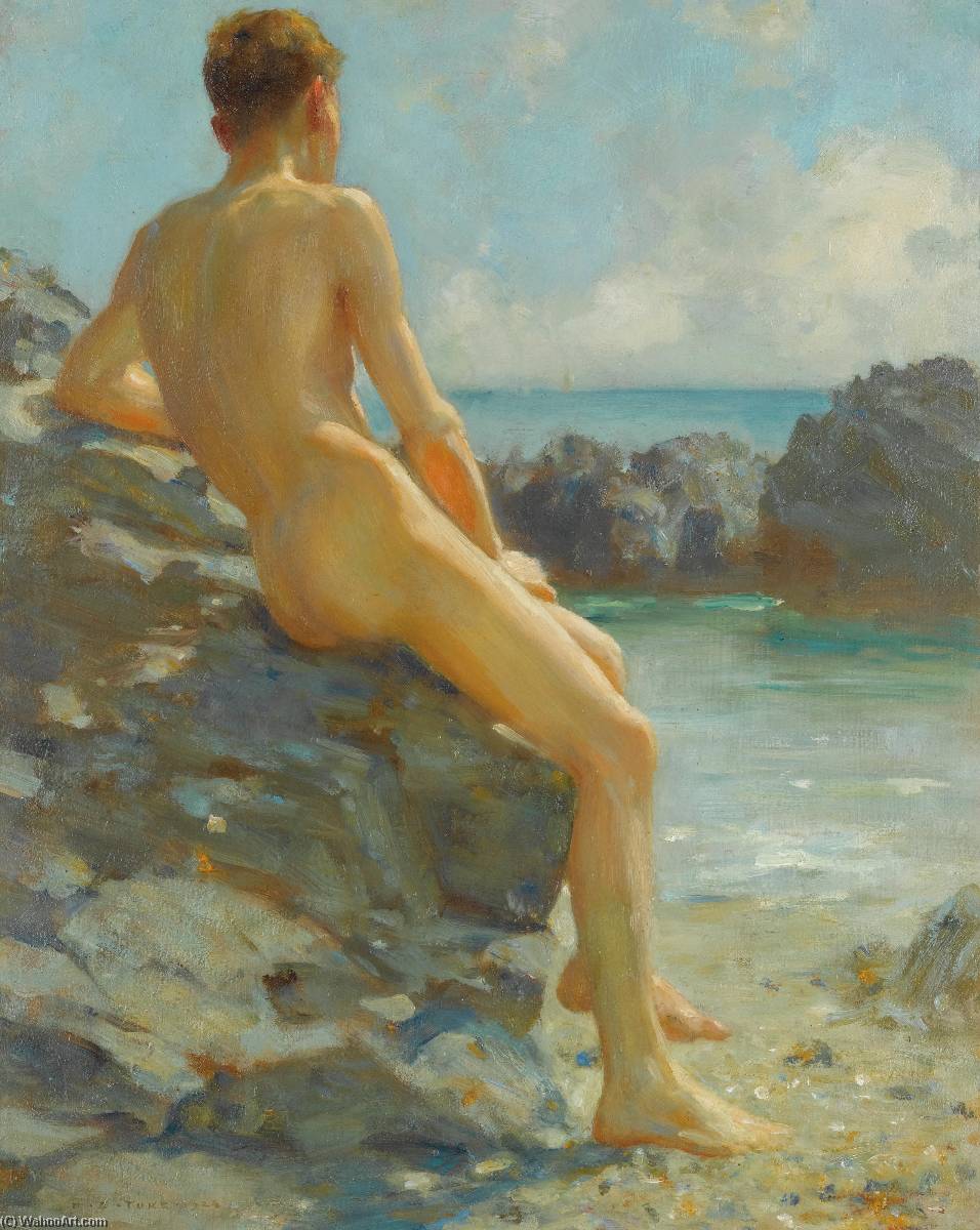 Wikioo.org - The Encyclopedia of Fine Arts - Painting, Artwork by Henry Scott Tuke - The Bather