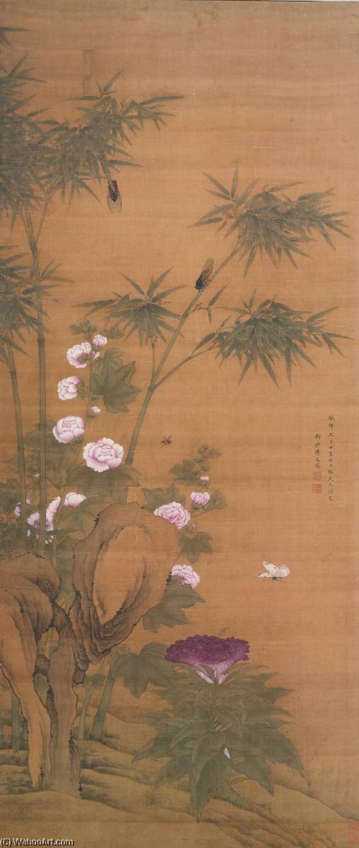 WikiOO.org - Encyclopedia of Fine Arts - Lukisan, Artwork Jiang Tingxi - BIRDS AND FLOWERS, AFTER YUAN DYNASTY MASTERS