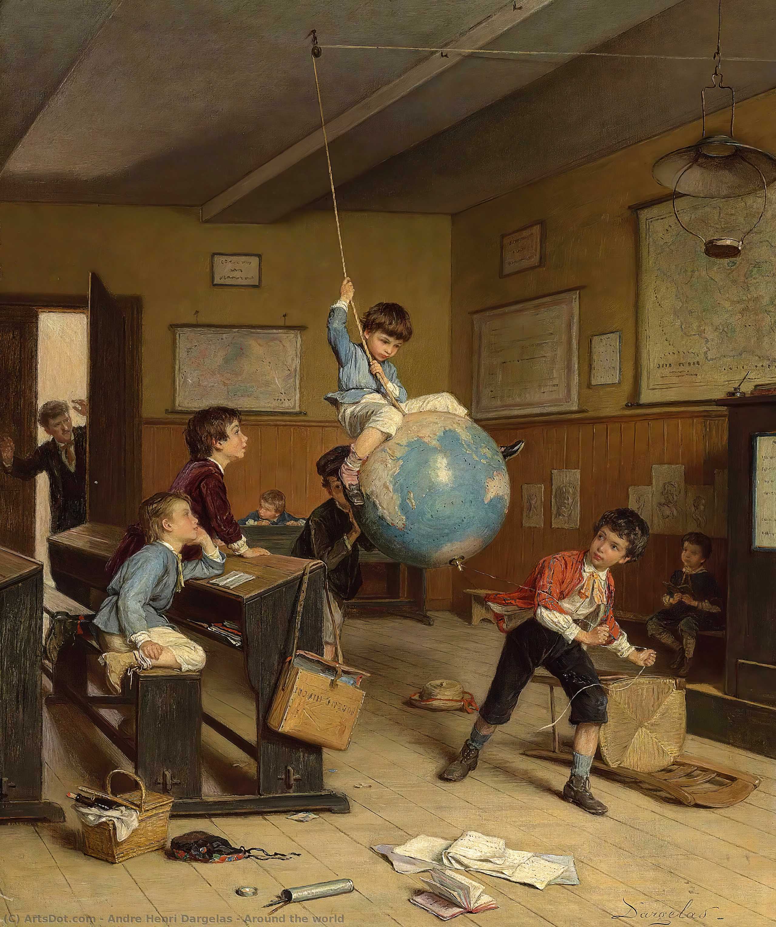 Wikioo.org - The Encyclopedia of Fine Arts - Painting, Artwork by Andre Henri Dargelas - Le tour du monde