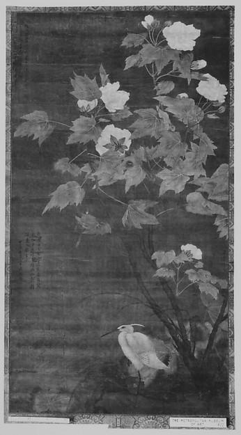 WikiOO.org - Encyclopedia of Fine Arts - Lukisan, Artwork Jiang Tingxi - Hibiscus and Egret