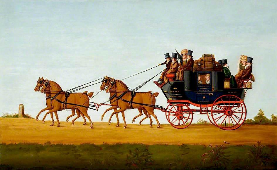 Wikioo.org - The Encyclopedia of Fine Arts - Painting, Artwork by John Cordrey - Messrs Andrew Collyer's Mail Coach