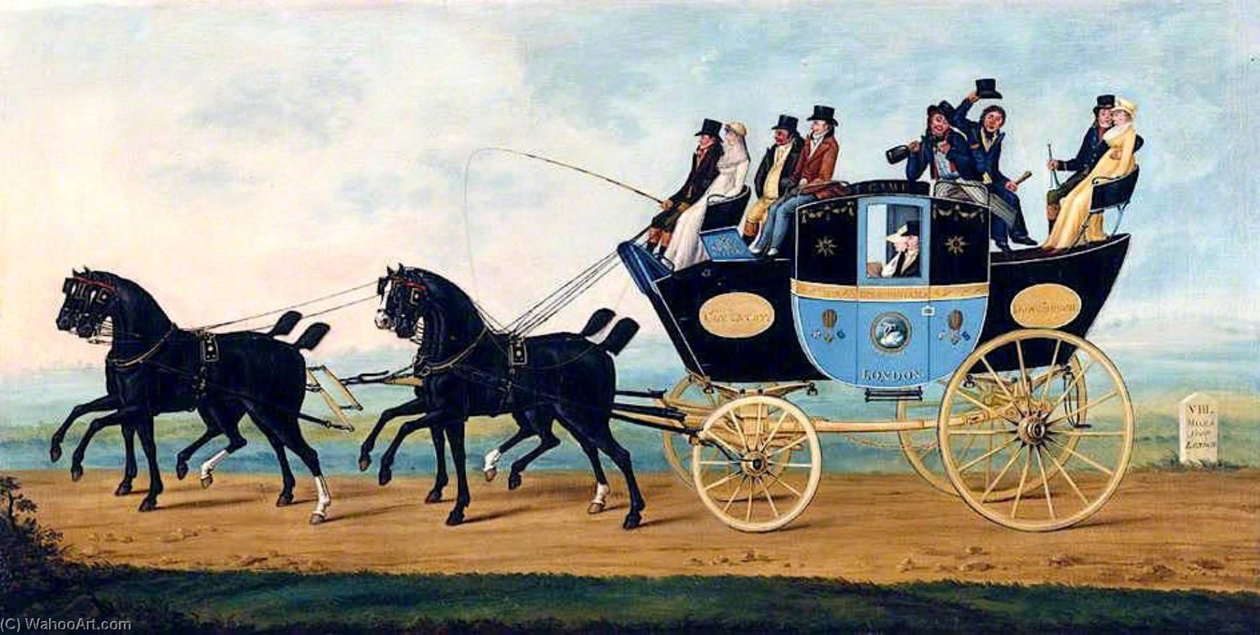Wikioo.org - The Encyclopedia of Fine Arts - Painting, Artwork by John Cordrey - The London to Birmingham Stage Coach
