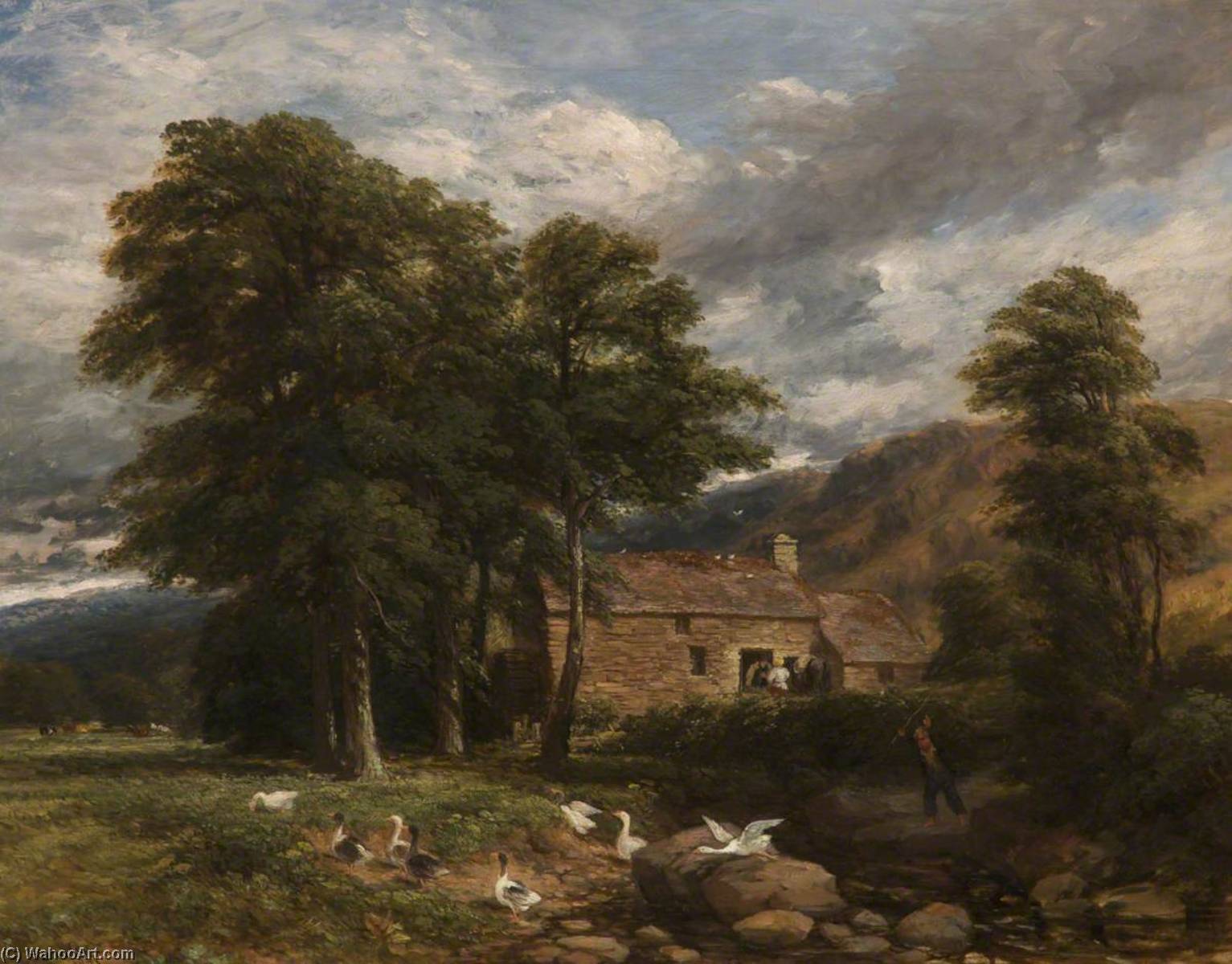 Wikioo.org - The Encyclopedia of Fine Arts - Painting, Artwork by David Cox The Elder - The Old Mill at Bettws y Coed