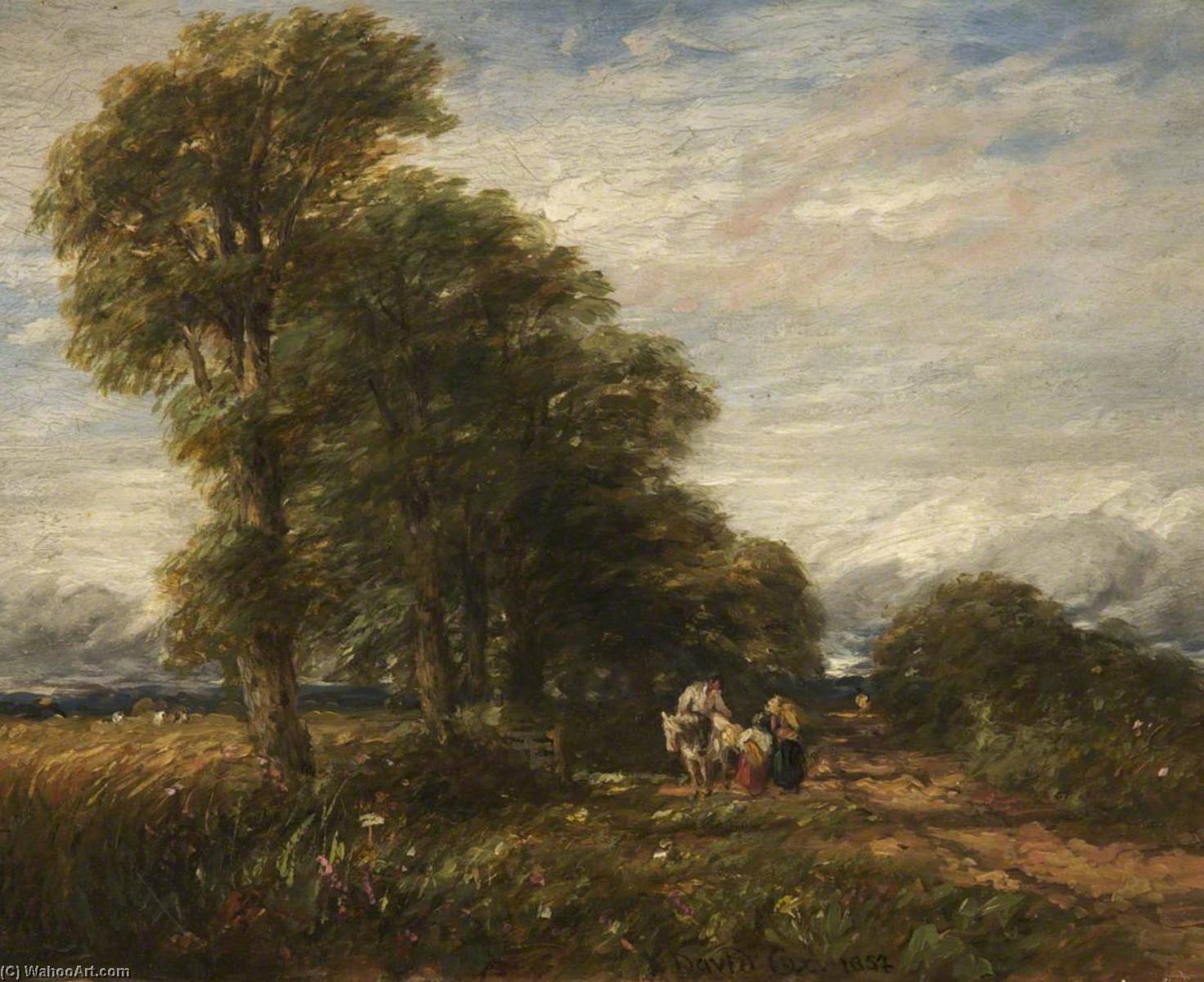 Wikioo.org - The Encyclopedia of Fine Arts - Painting, Artwork by David Cox The Elder - Lane near Rowley Regis