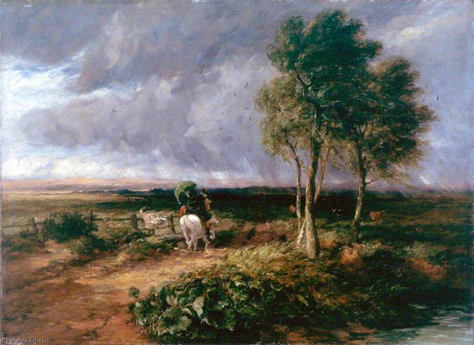 Wikioo.org - The Encyclopedia of Fine Arts - Painting, Artwork by David Cox The Elder - Wind, Rain and Sunshine