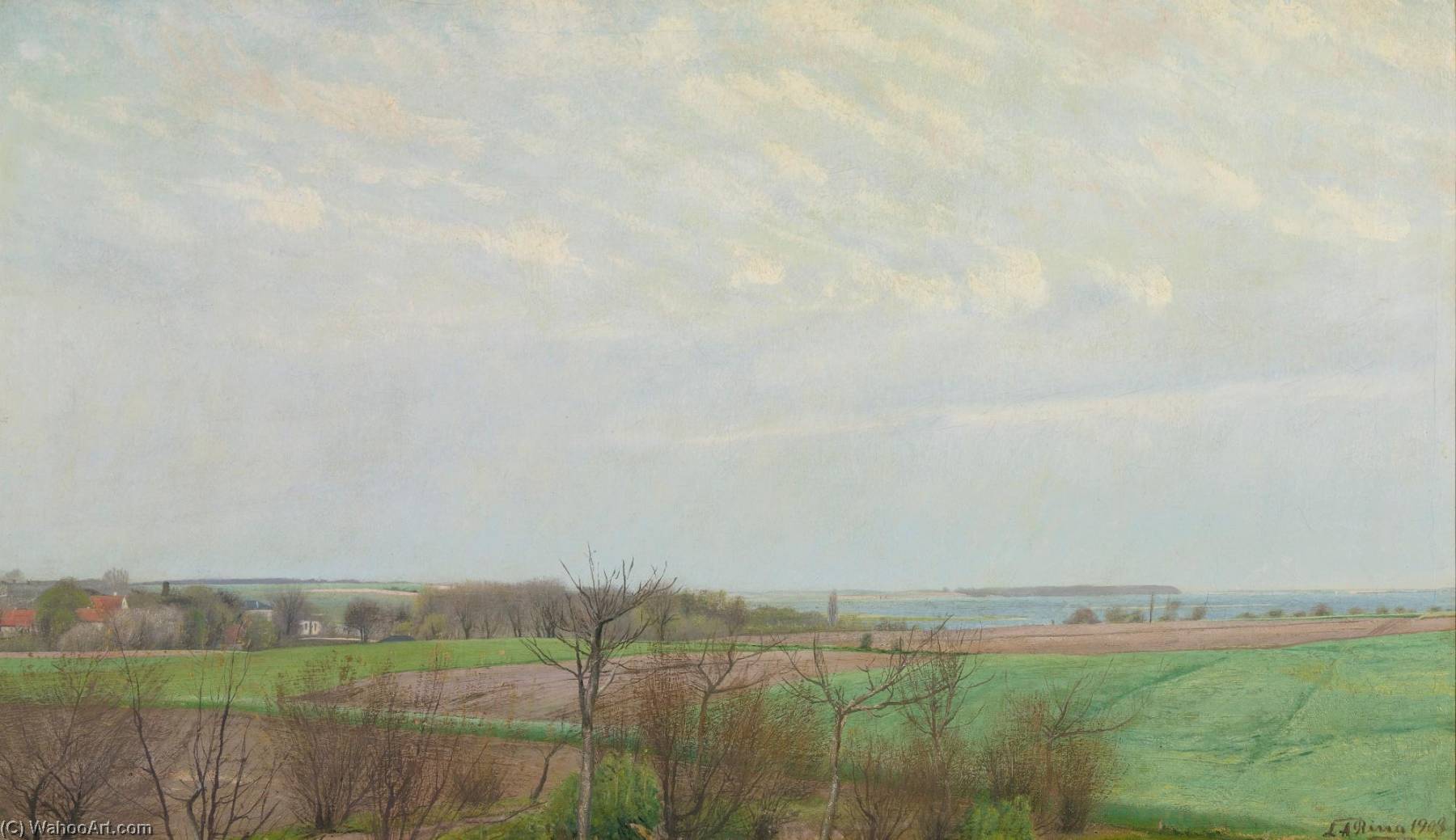 Wikioo.org - The Encyclopedia of Fine Arts - Painting, Artwork by Laurits Andersen Ring - View of Roskilde Fjord, Early Spring