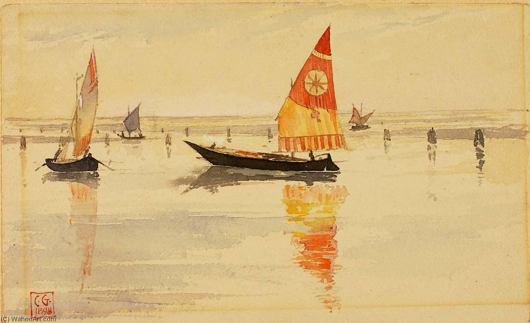 Wikioo.org - The Encyclopedia of Fine Arts - Painting, Artwork by Cass Gilbert - Sailboats (Venice)
