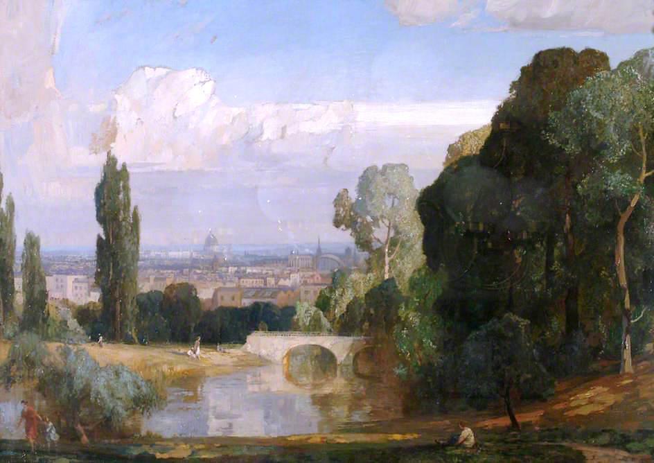 Wikioo.org - The Encyclopedia of Fine Arts - Painting, Artwork by George Vicat Cole - London from Waterloo Park, Highgate