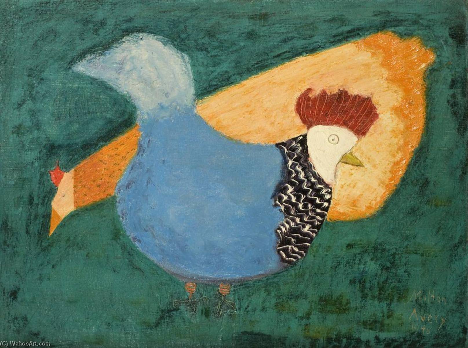 Wikioo.org - The Encyclopedia of Fine Arts - Painting, Artwork by Milton Avery - Two Chickens