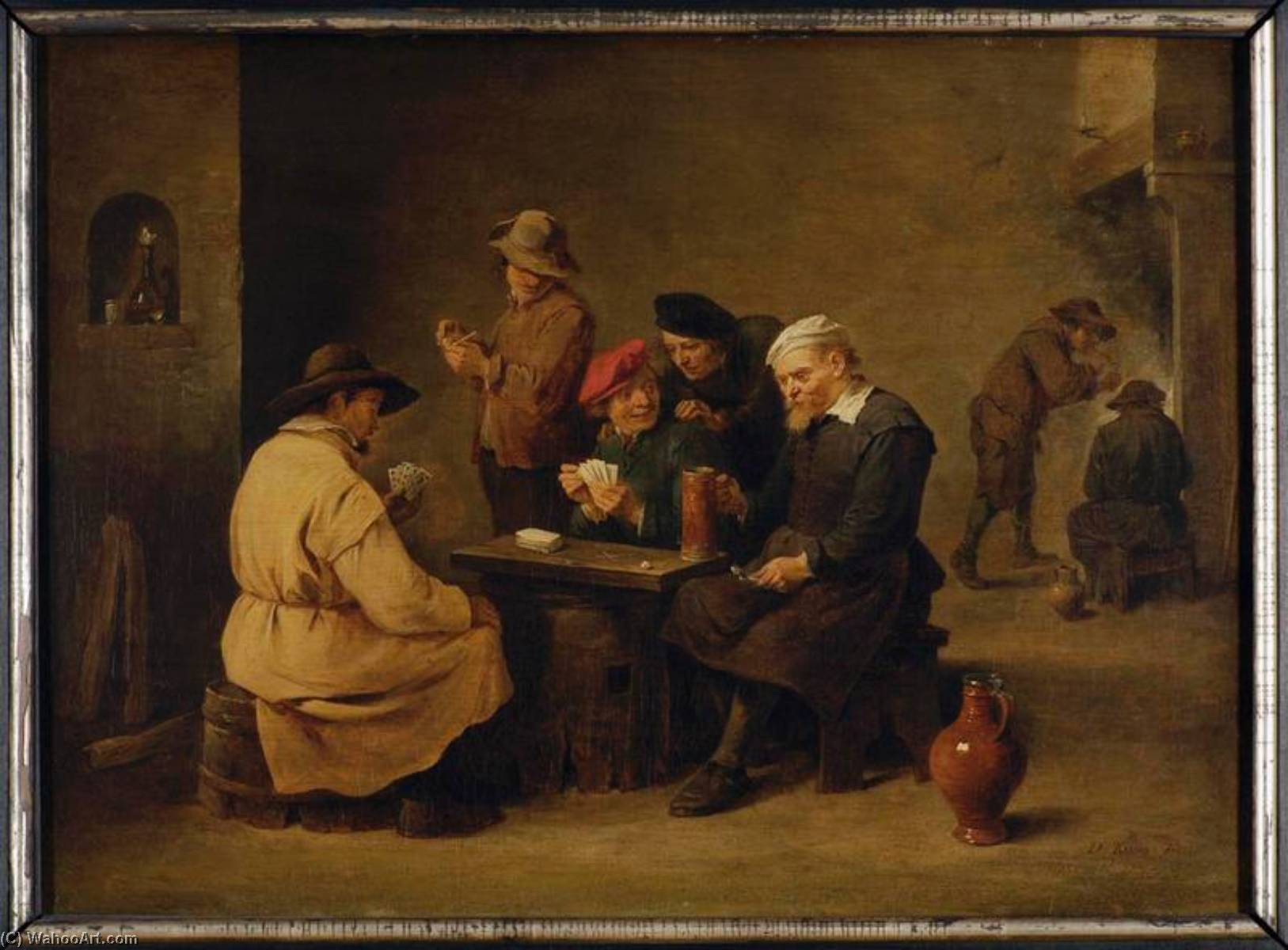 Wikioo.org - The Encyclopedia of Fine Arts - Painting, Artwork by David Teniers Ii Le Jeune - La partie de cartes