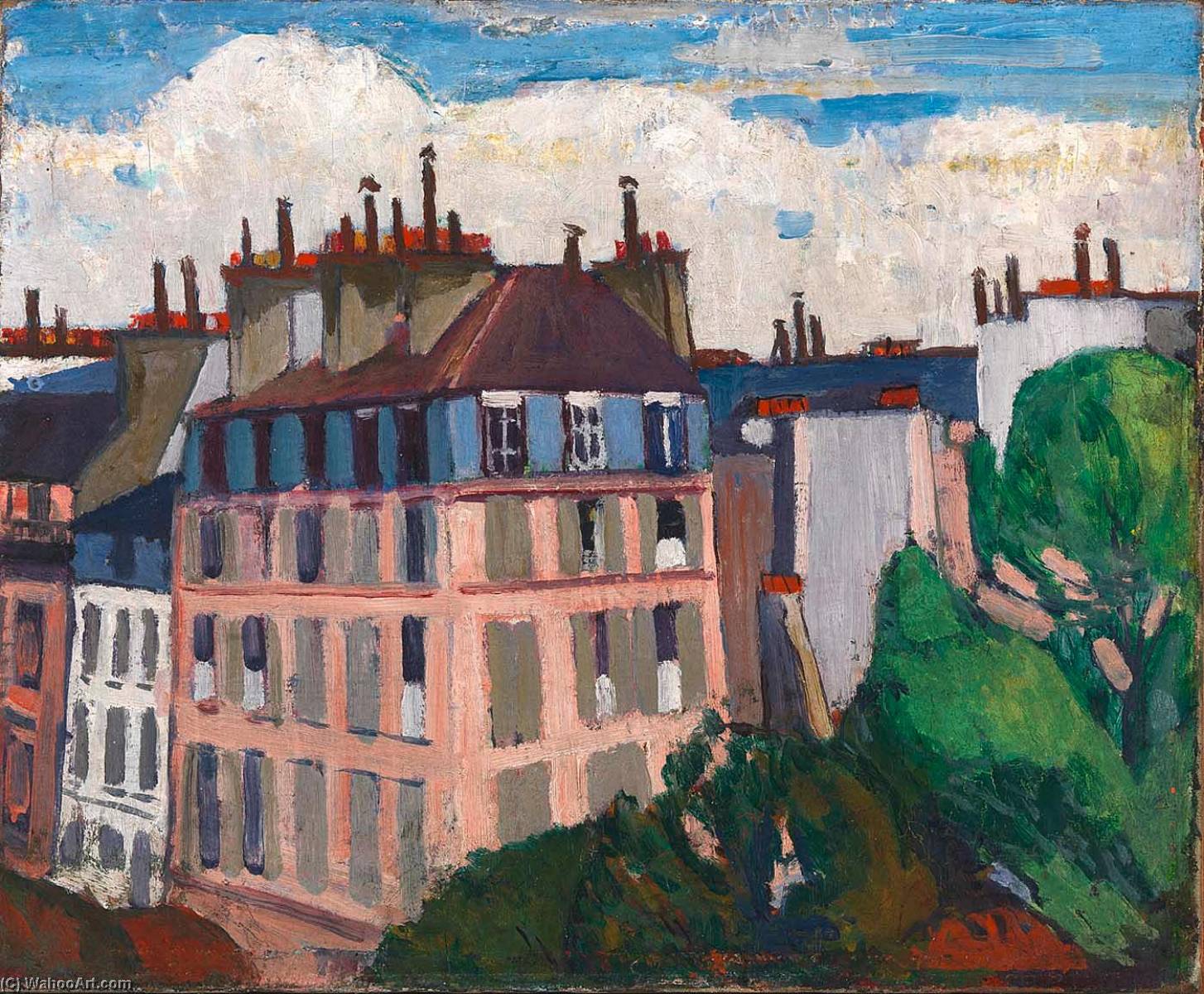 WikiOO.org - Encyclopedia of Fine Arts - Lukisan, Artwork Henry Lyman Saÿen - Rooftops, Paris