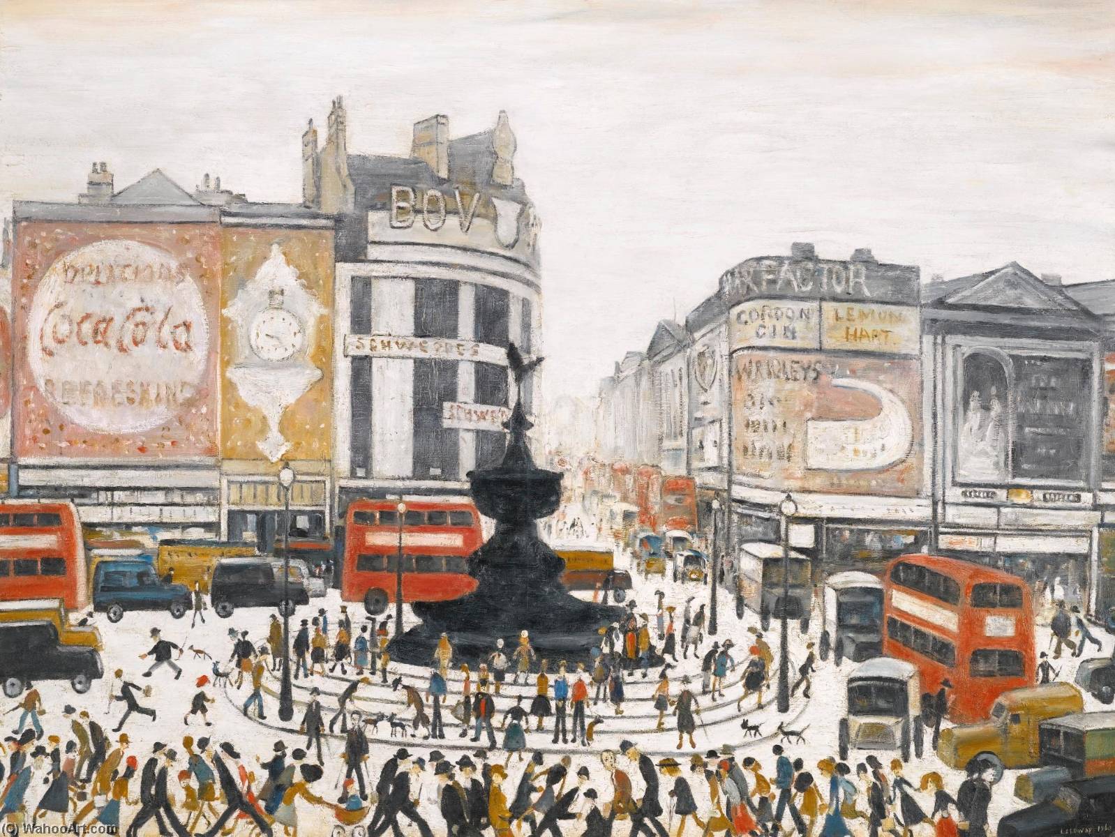 Wikioo.org - The Encyclopedia of Fine Arts - Painting, Artwork by Lawrence Stephen Lowry - Piccadilly Circus, London