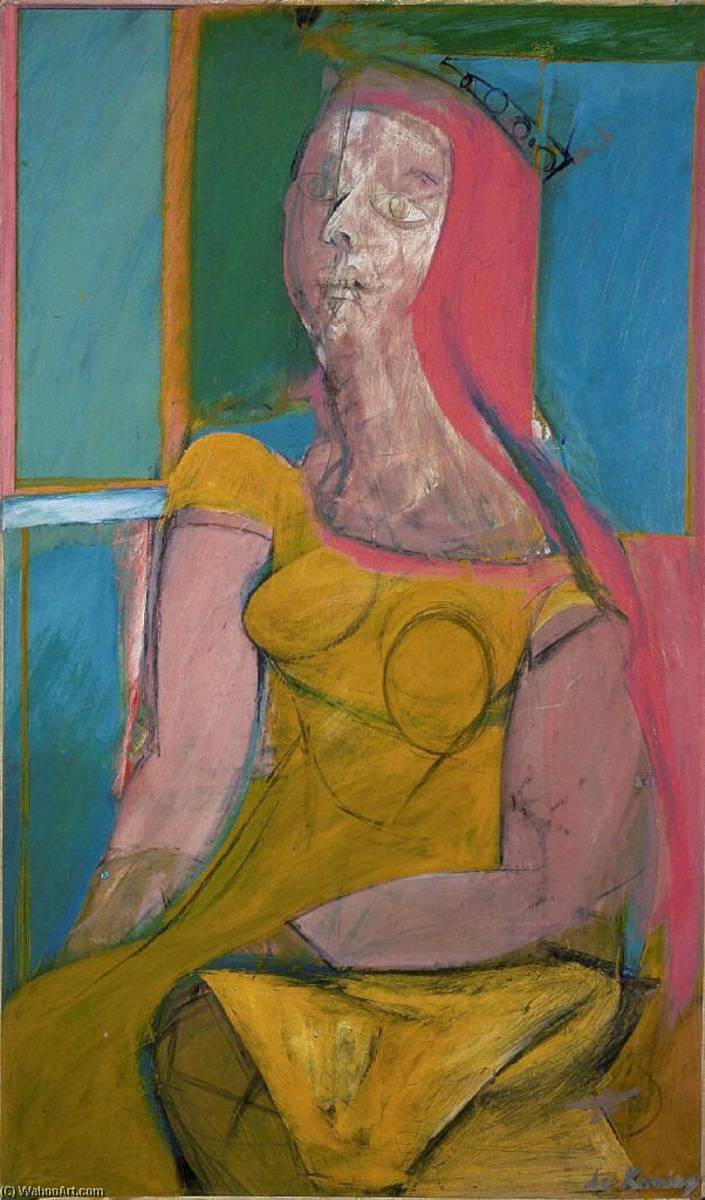 WikiOO.org - Encyclopedia of Fine Arts - Maleri, Artwork Willem De Kooning - Queen of Hearts