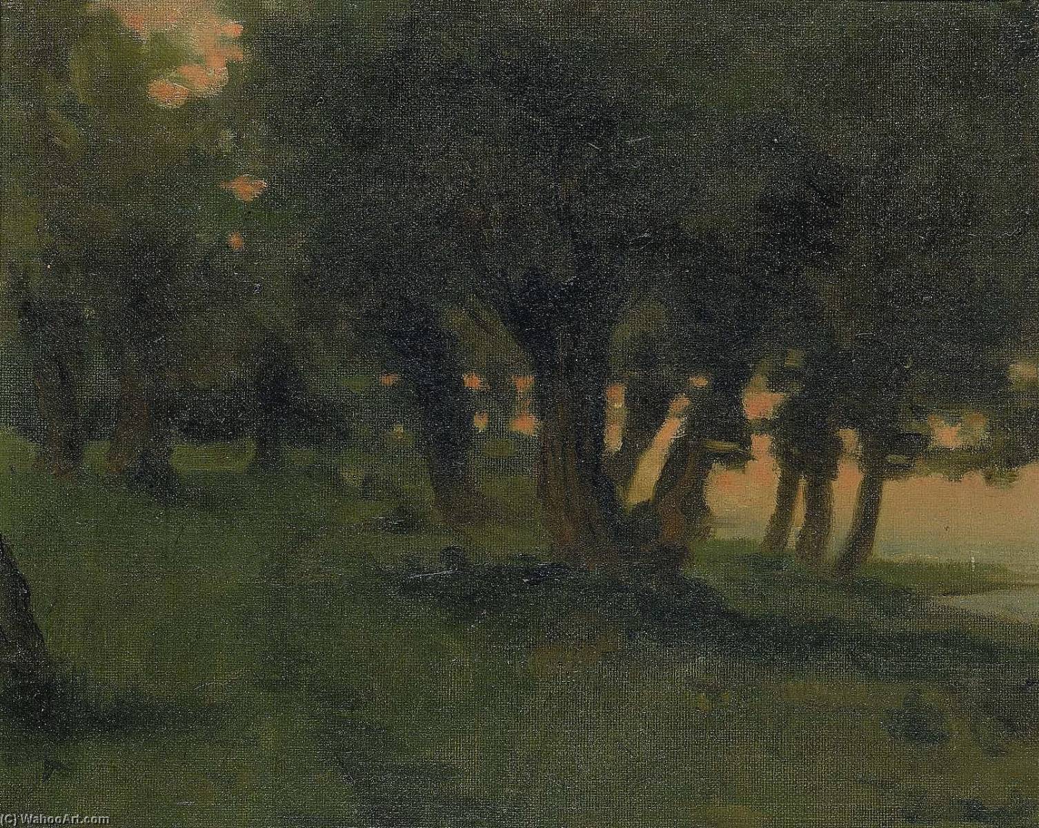 Wikioo.org - The Encyclopedia of Fine Arts - Painting, Artwork by James Carroll Beckwith - On the Banks of the Rhine, near St. Germain at Mont d'Or