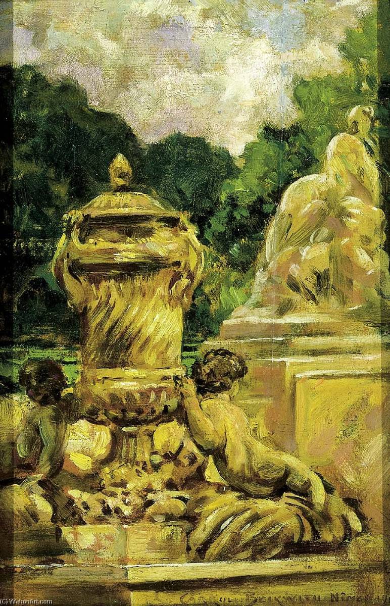 Wikioo.org - The Encyclopedia of Fine Arts - Painting, Artwork by James Carroll Beckwith - Jardin de la Fontaine at Nimes, France