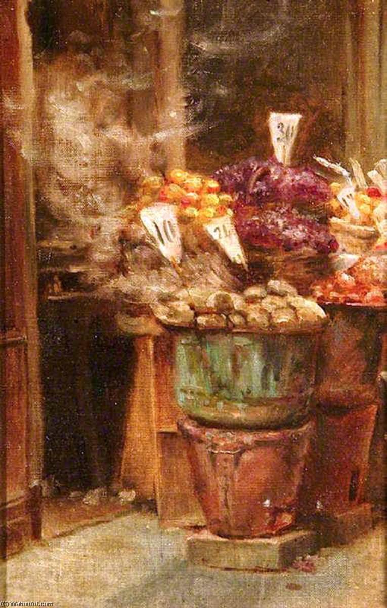 WikiOO.org - Encyclopedia of Fine Arts - Lukisan, Artwork Percy Harland Fisher - Italian Fruit Stall