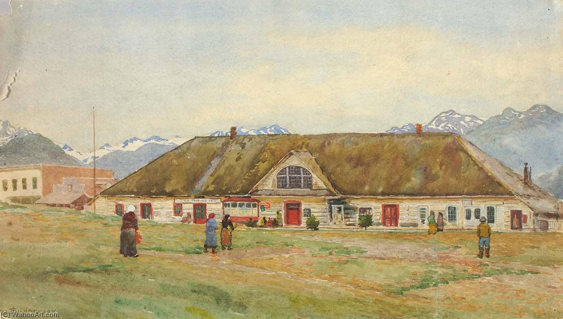 Wikioo.org - The Encyclopedia of Fine Arts - Painting, Artwork by Theodore J. Richardson - Old Russian Trading Post, Sitka