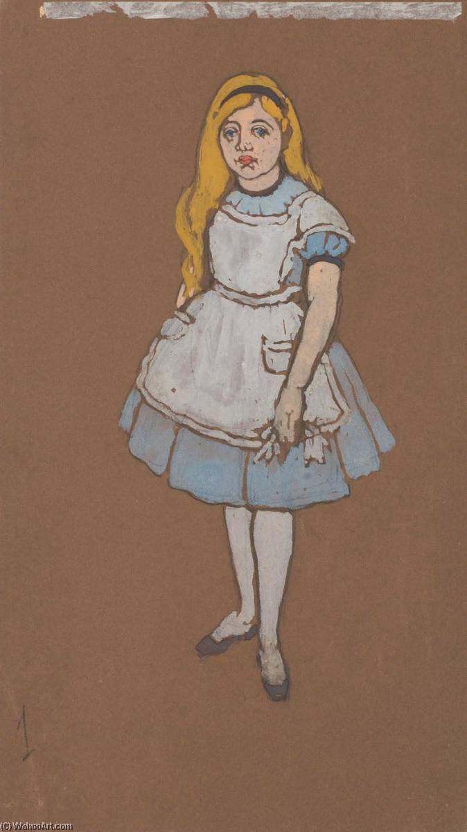 Wikioo.org - The Encyclopedia of Fine Arts - Painting, Artwork by William Penhallow Henderson - Alice (costume design for Alice in Wonderland, 1915)