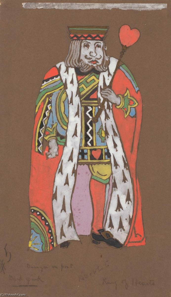 Wikioo.org - The Encyclopedia of Fine Arts - Painting, Artwork by William Penhallow Henderson - King of Hearts (costume design for Alice in Wonderland, 1915