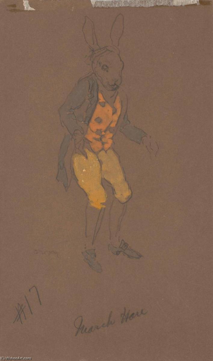 Wikioo.org - The Encyclopedia of Fine Arts - Painting, Artwork by William Penhallow Henderson - March Hare (costume Design from Alice in Wonderland, 1915)