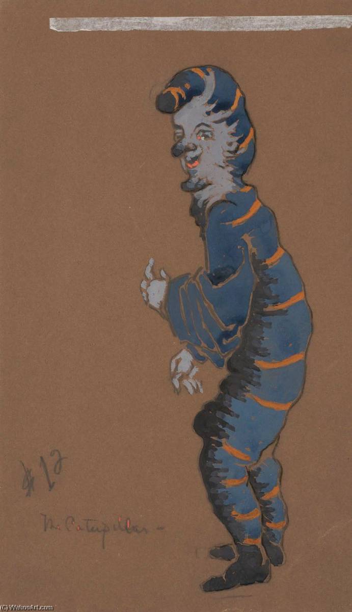 Wikioo.org - The Encyclopedia of Fine Arts - Painting, Artwork by William Penhallow Henderson - Caterpillar (costume design for Alice in Wonderland, 1915)