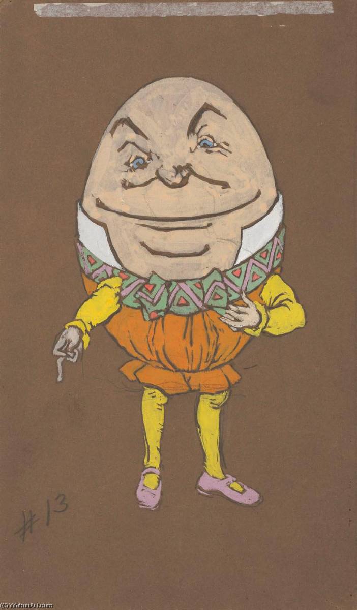 Wikioo.org - The Encyclopedia of Fine Arts - Painting, Artwork by William Penhallow Henderson - Humpty Dumpty (costume design for Alice in Wonderland, 1915)
