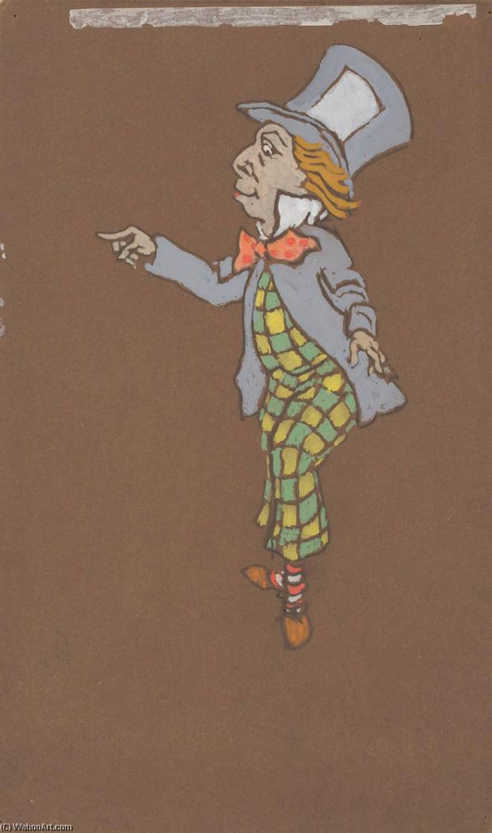 Wikioo.org - The Encyclopedia of Fine Arts - Painting, Artwork by William Penhallow Henderson - Mad Hatter (costume design for Alice in Wonderland, 1915)