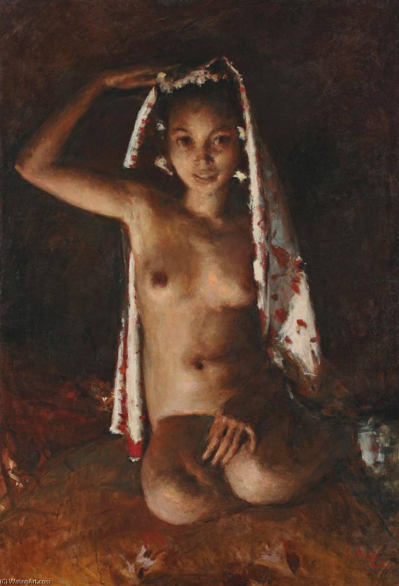 Wikioo.org – La Enciclopedia de las Bellas Artes - Pintura, Obras de arte de Romualdo Frederico Locatelli - retrato de un desnuda
