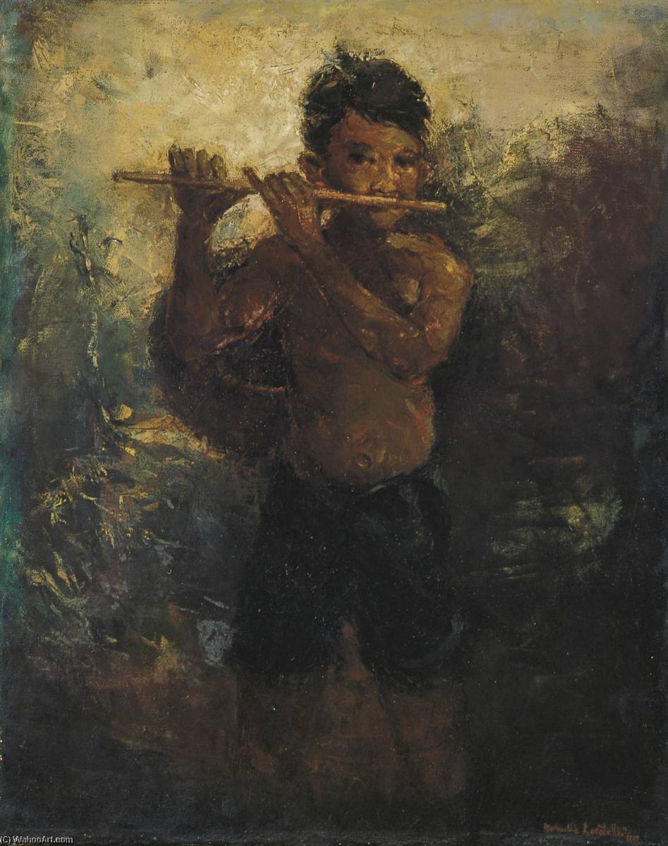 Wikioo.org - The Encyclopedia of Fine Arts - Painting, Artwork by Romualdo Frederico Locatelli - The Flautist