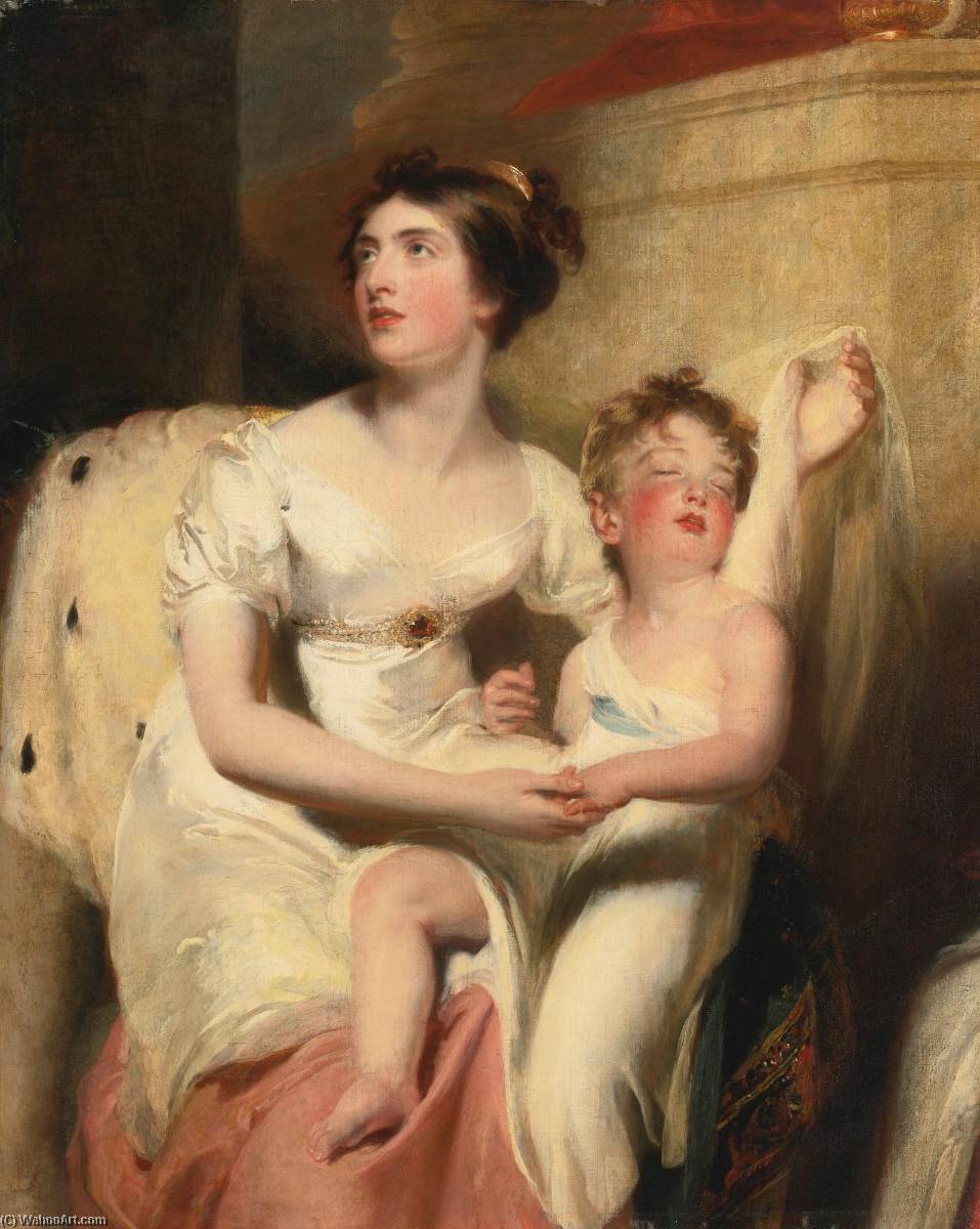 WikiOO.org - Enciclopédia das Belas Artes - Pintura, Arte por Thomas Lawrence - Portrait of Anne, Countess of Charlemont and her son James