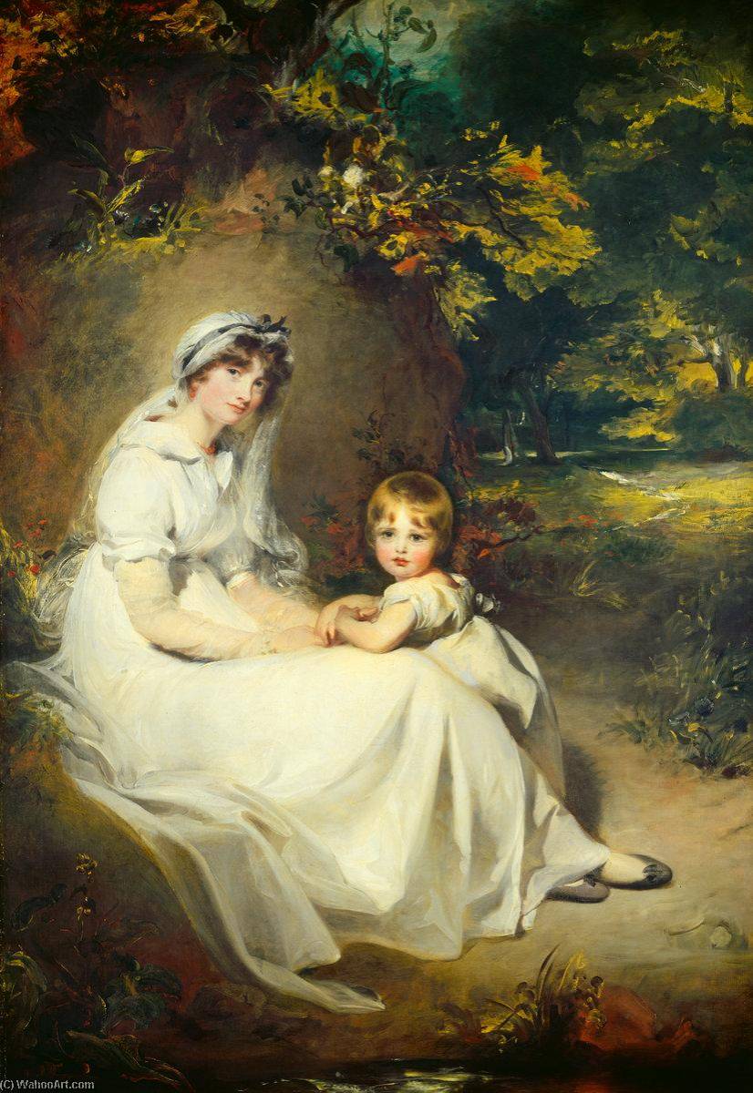 WikiOO.org - אנציקלופדיה לאמנויות יפות - ציור, יצירות אמנות Thomas Lawrence - Lady Mary Templeton and Her Eldest Son