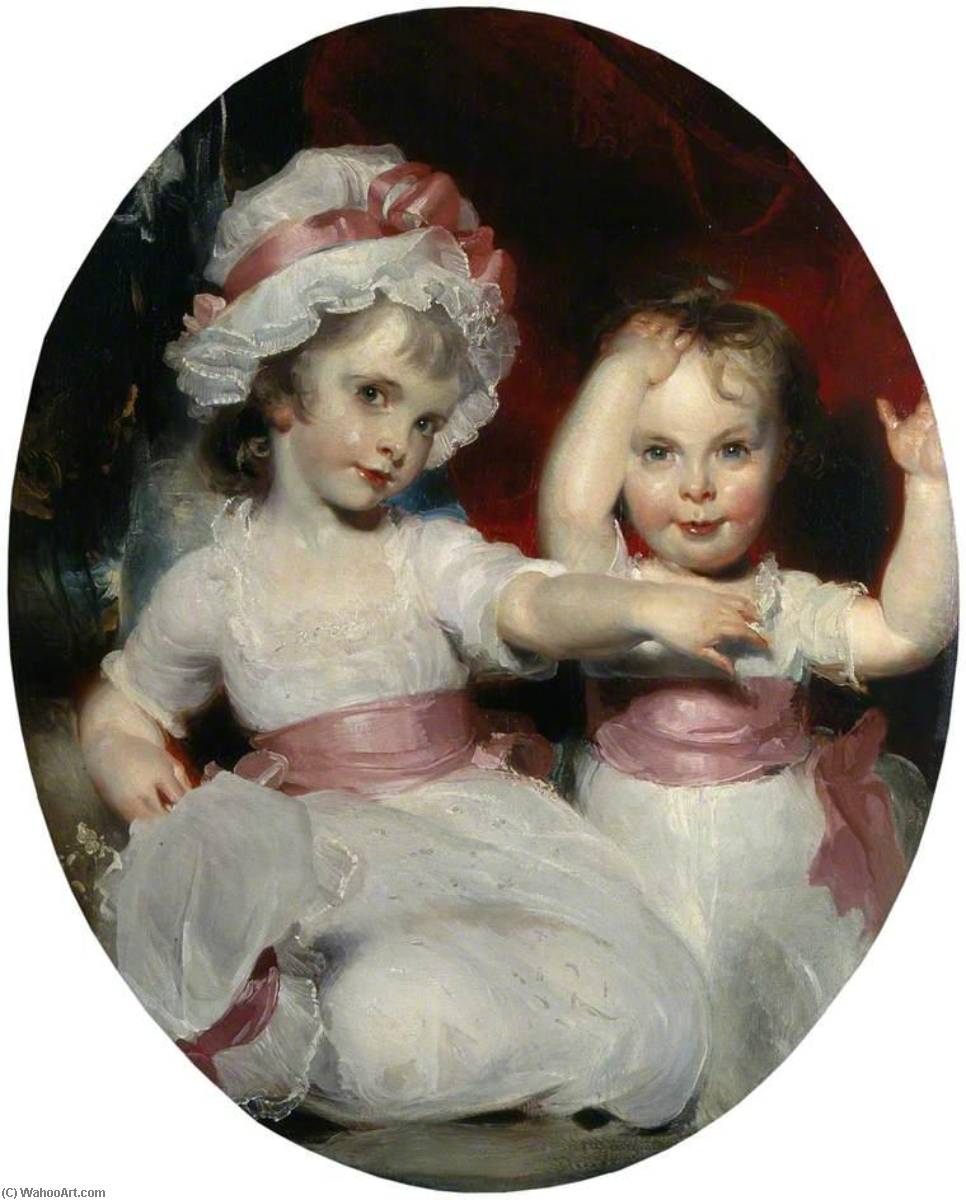 Wikioo.org - The Encyclopedia of Fine Arts - Painting, Artwork by Thomas Lawrence - Emily and Harriet Lamb as Children